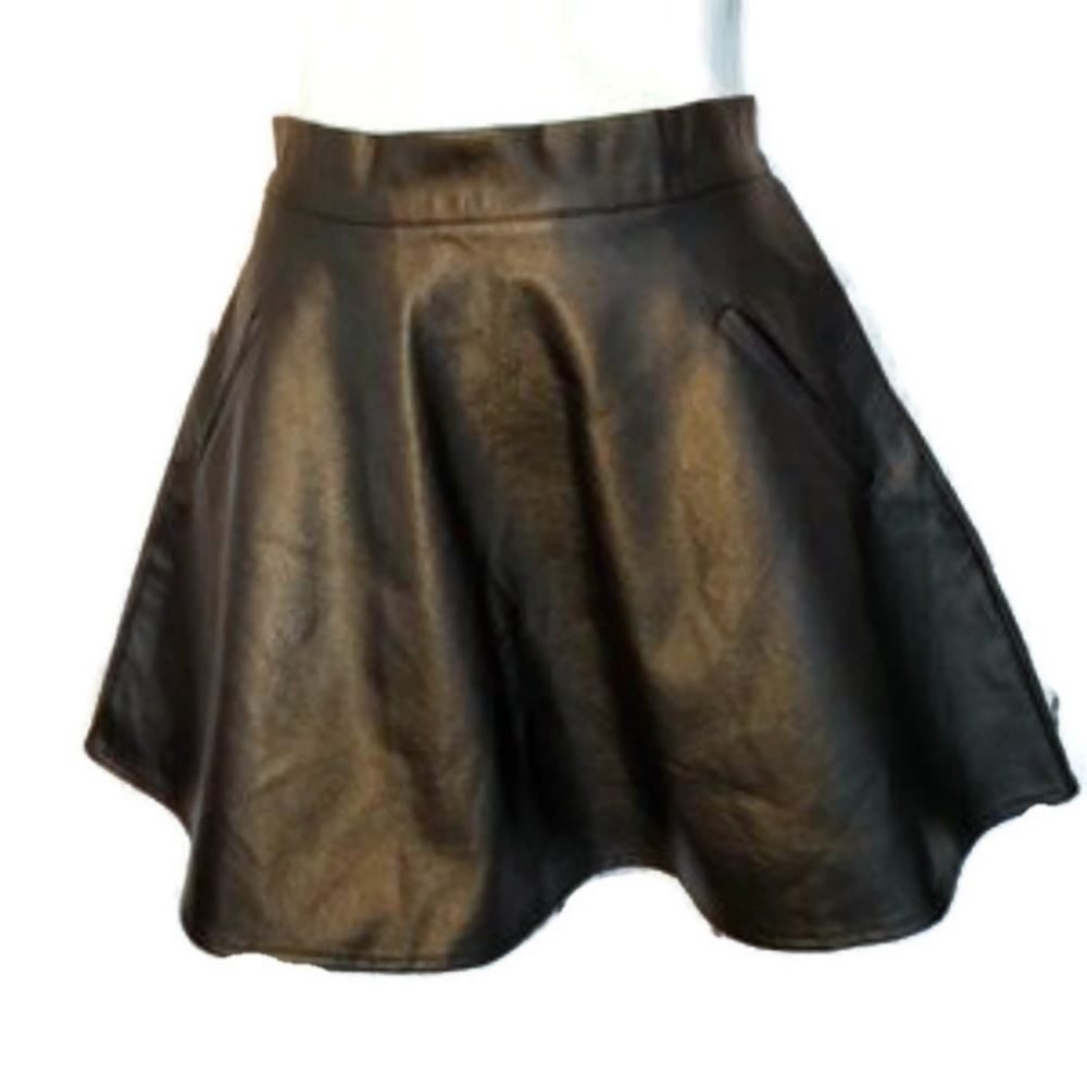 EUC vegan leather skater skirt